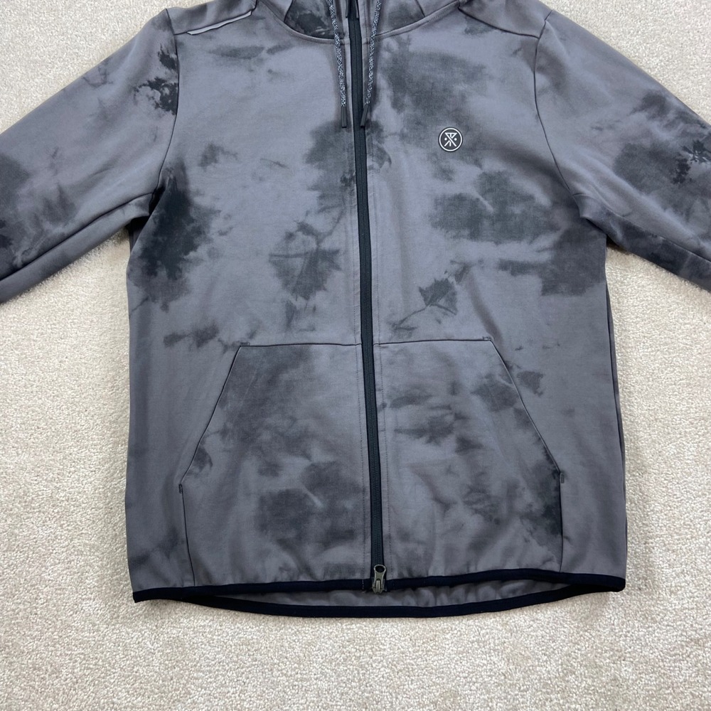 Roark Run Amok El Morro Motorhead Hoodie Mens Medium Grey Tie Dye Full Zip - Picture 7 of 14